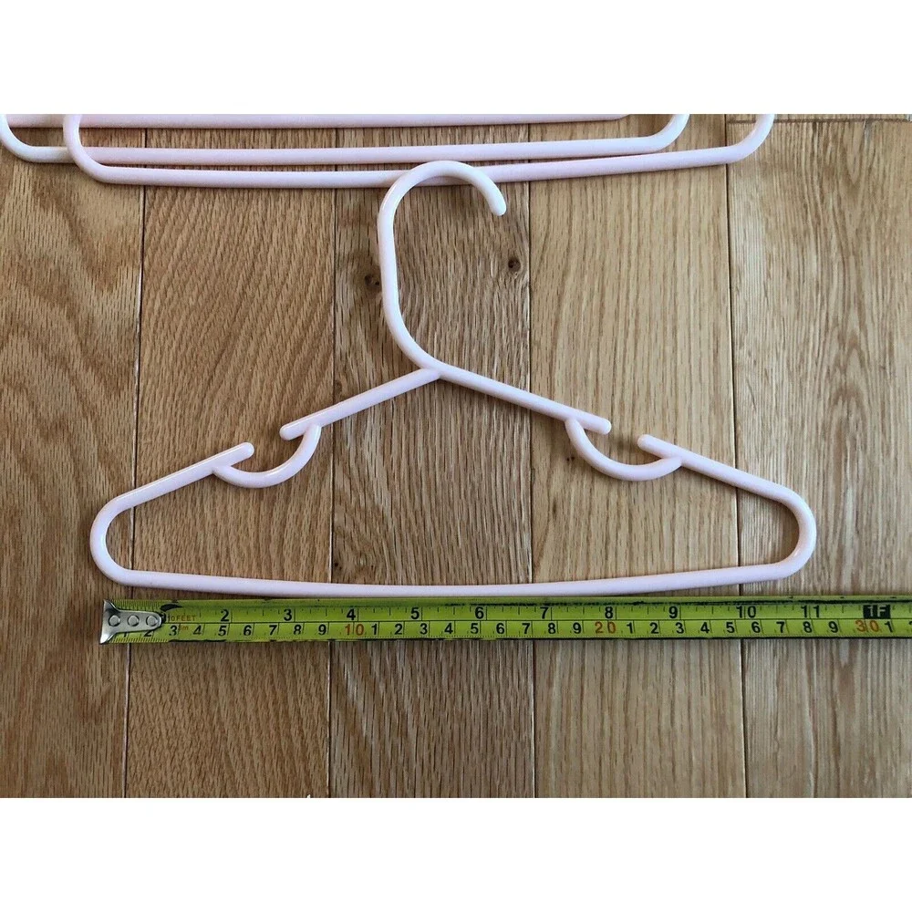 Plastic Tubular Pale Pink Youth Hangers Set of 20 @ 12 Inches Long 7 Inches Tall
